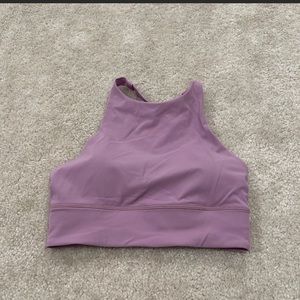 Violet verbena high neck longline energy bra